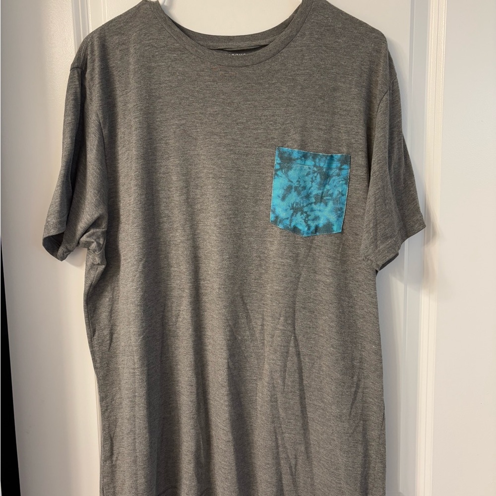 Billabong Gray and Blue Pocket Short Sleeve Tee